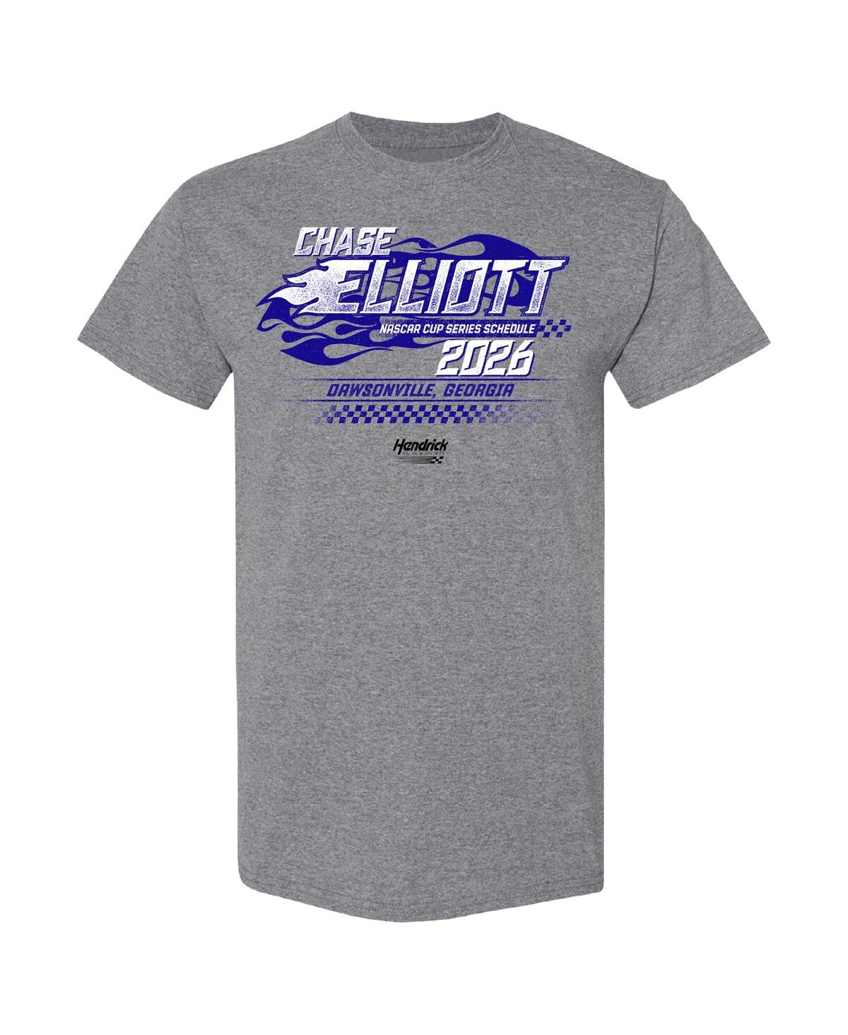 Hendrick Motorsports Team Collection Men's Heather Charcoal Chase Elliott 2026 Nascar Schedule T-shirt In Gray