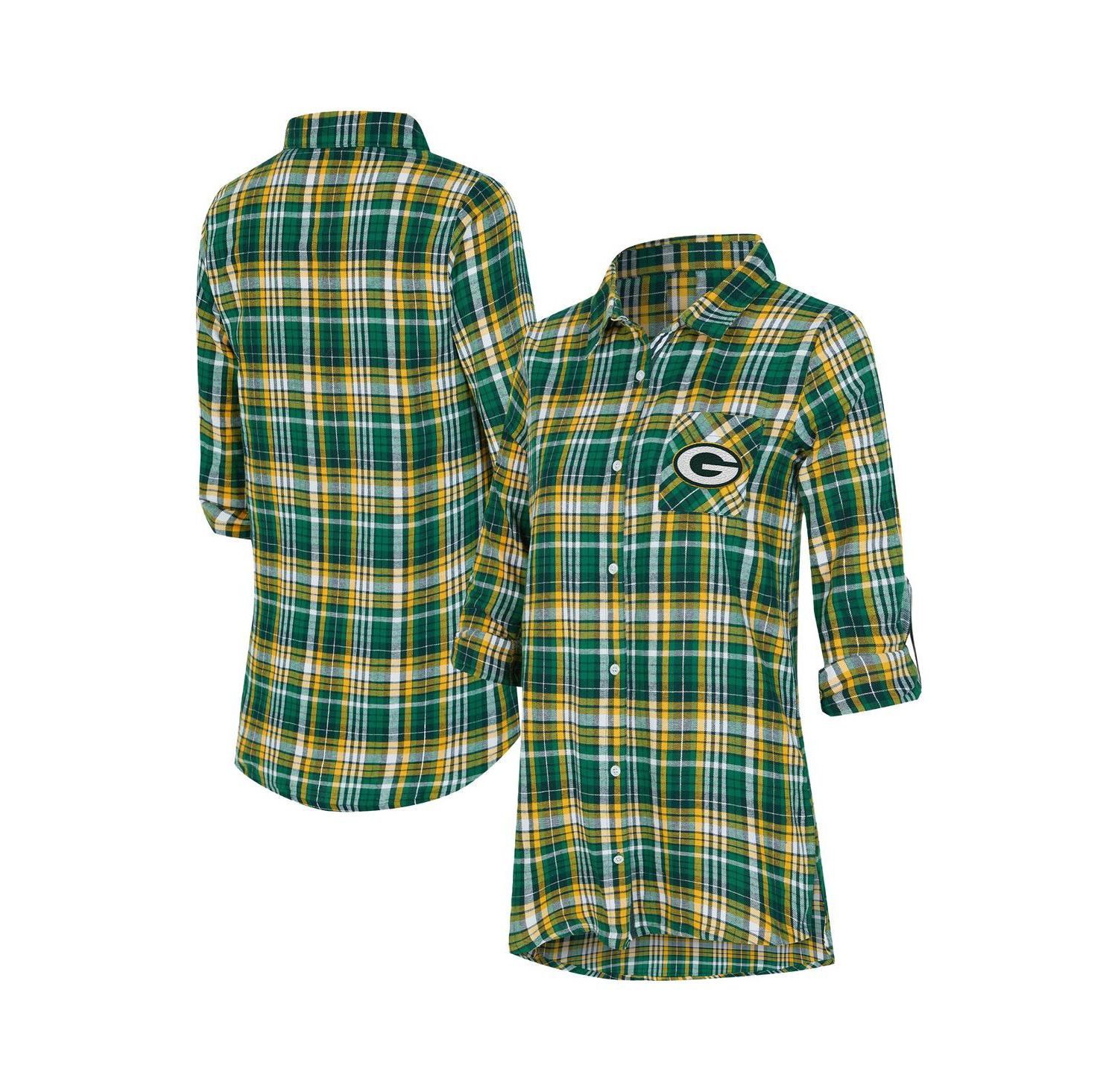 Women's Green Bay Packers Laney Plaid Tri-Blend Nightshirt