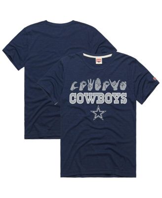 Homage - Men's and Women's Navy Dallas Cowboys NFL ASL Collection by Love Sign Tri-Blend T-Shirt