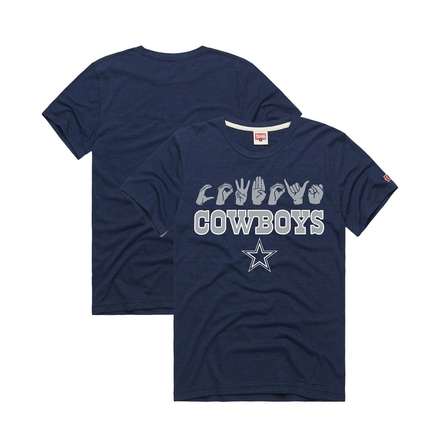 Футболка Homage Navy Dallas Cowboys NFL Asl Collection by Love Sign Tri-Blend — фото 1