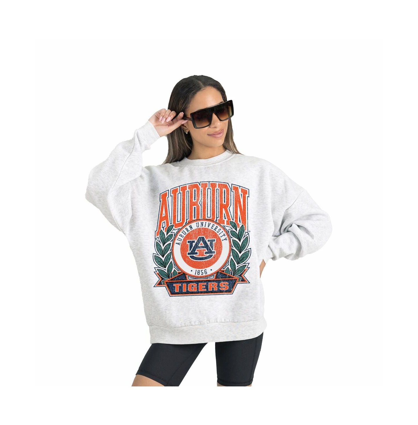 Женская толстовка Gameday Couture Gray Auburn Tigers Premium Fleece Drop Shoulder Oversized Pullover — фото 2