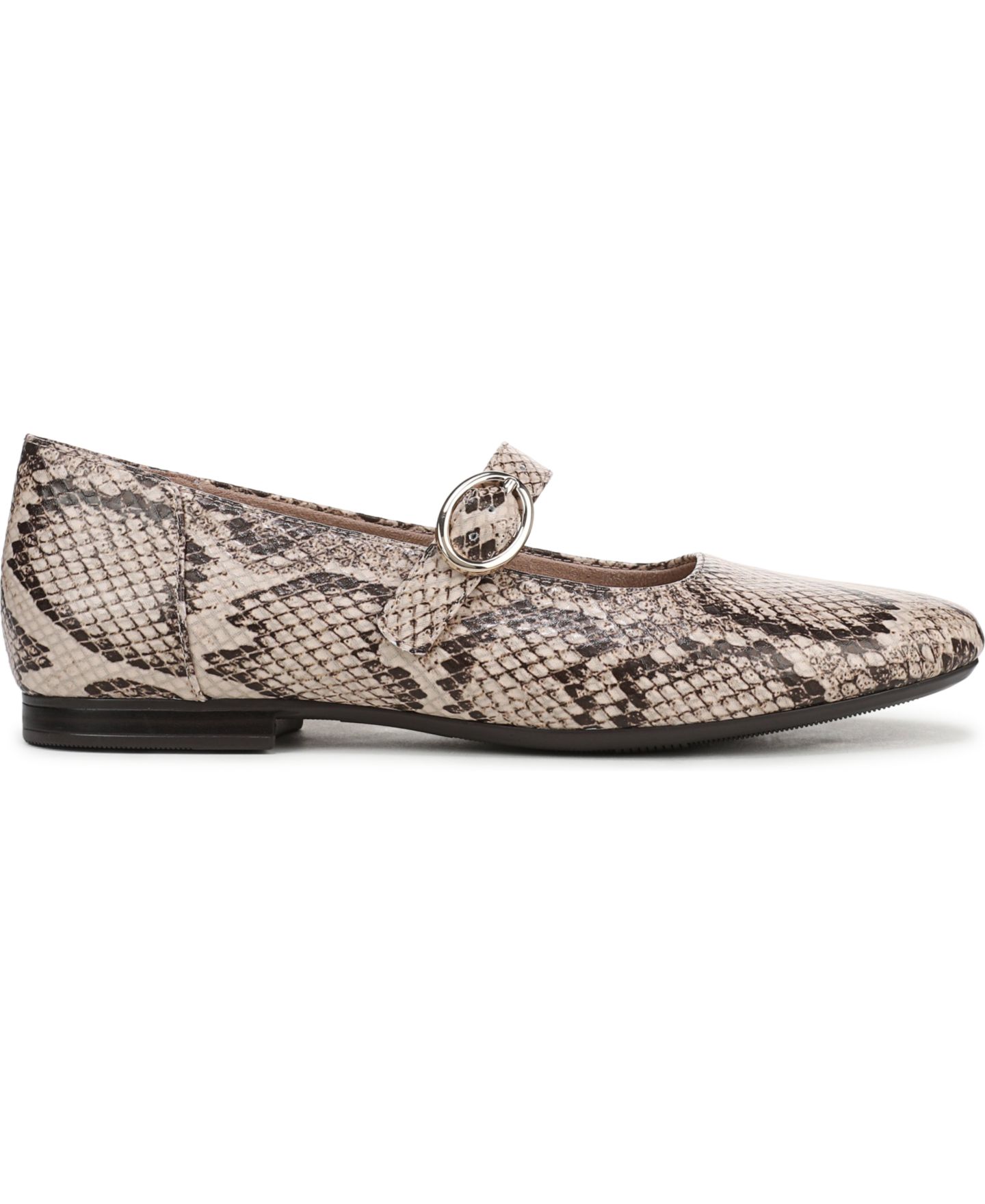 Женские балетки Naturalizer Kelly Mary-Jane Flats, цвет: Бежевый змеиный с принтом искусственная кожа — фото 2