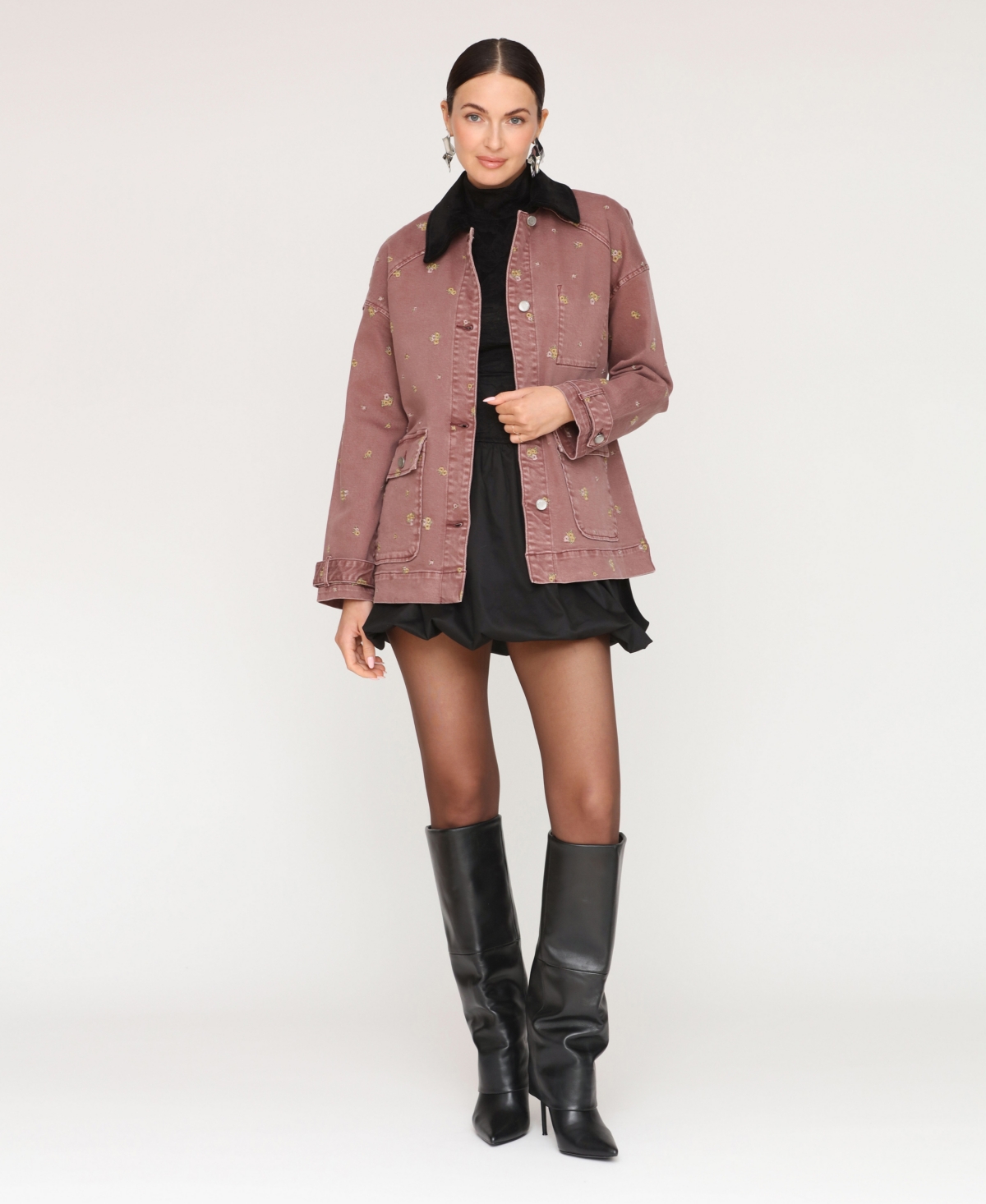 Avec Les Filles Women's Spread Collar Barn Jacket In Brown