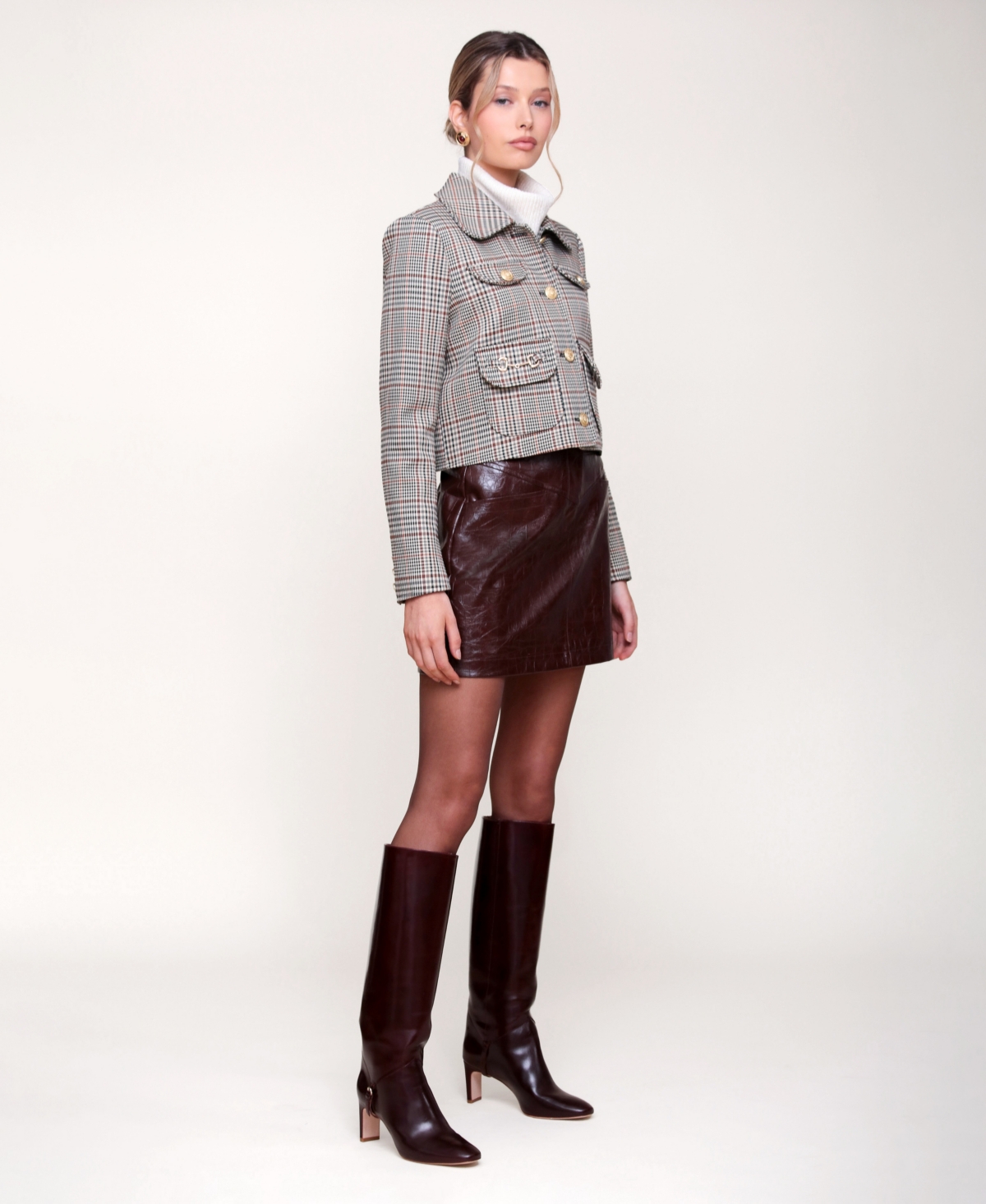 Avec Les Filles Women's Four Pocket Cropped Jacket