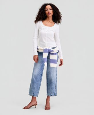 Women's Scoop-Neck Button-Front Top, Macy's Exclusive