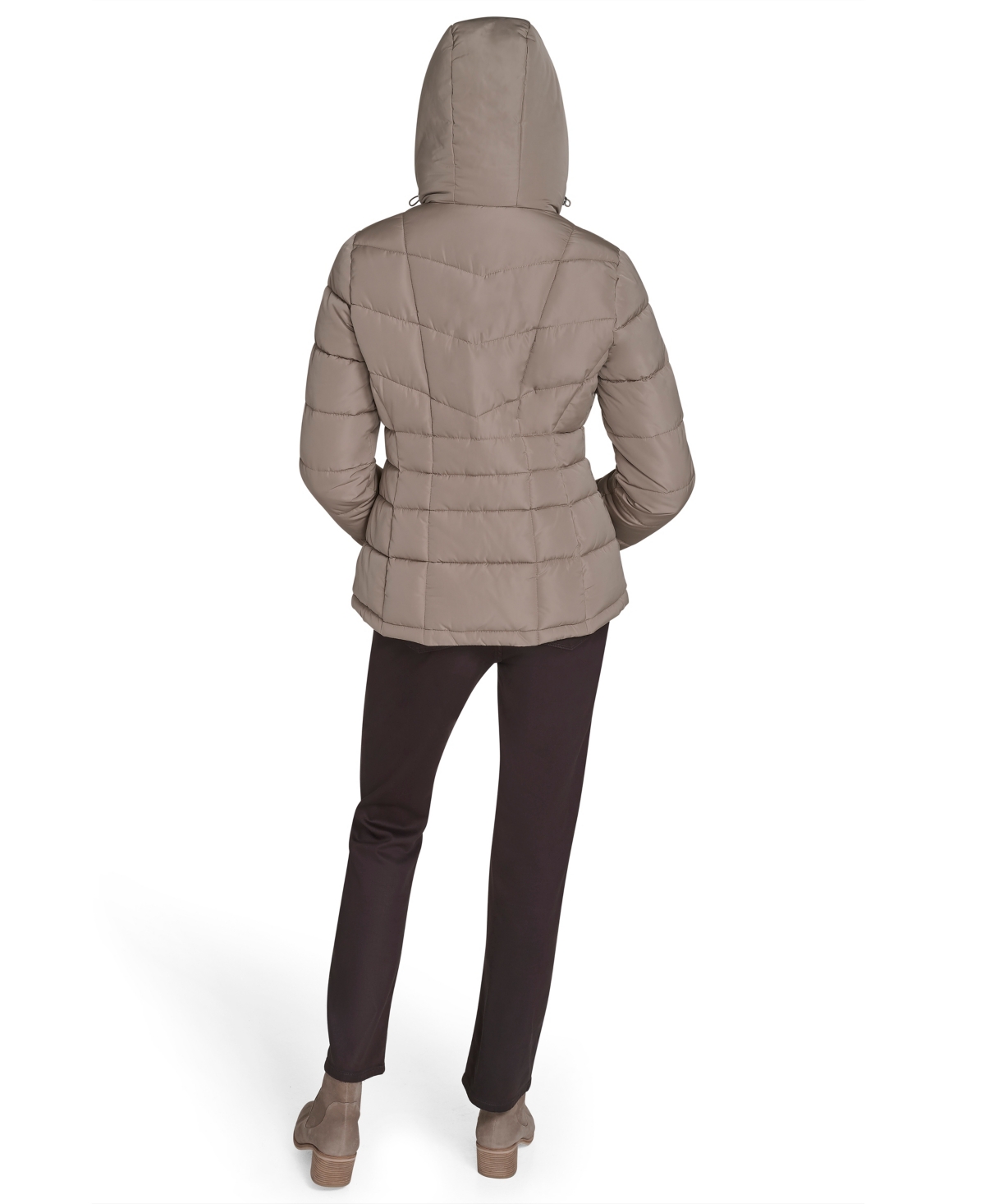 Calvin Klein Women's Stand Collar Lined Puffer Jacket In Brown