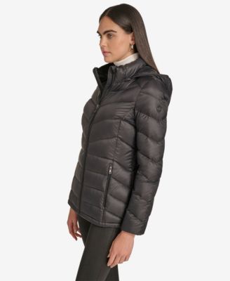 Women's Short Faux Fur Collar Puffer Jacket