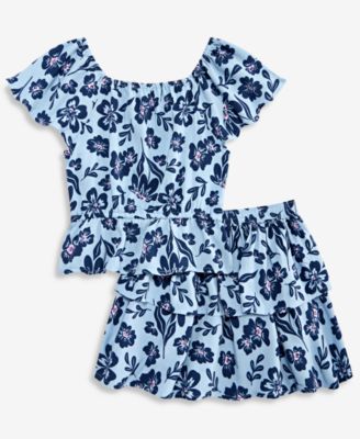Toddler Girls' 2T-4T Floral-Print Top & Skirt, 2-Piece Set