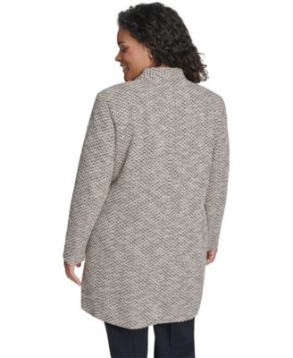 Women's Plus Size Collarless Shoulder Padded Jacket