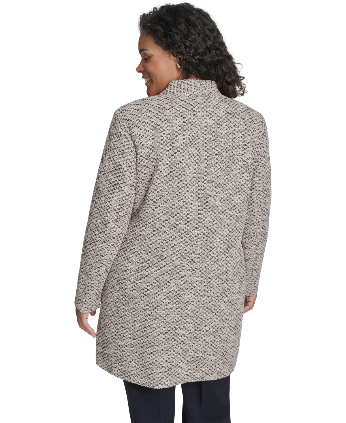 Calvin Klein Plus Size Collarless Shoulder Padded Jacket In Gold