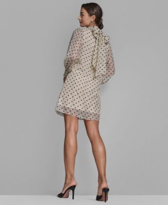 Women's Organza Mock Neck Two-Piece Shift Dress