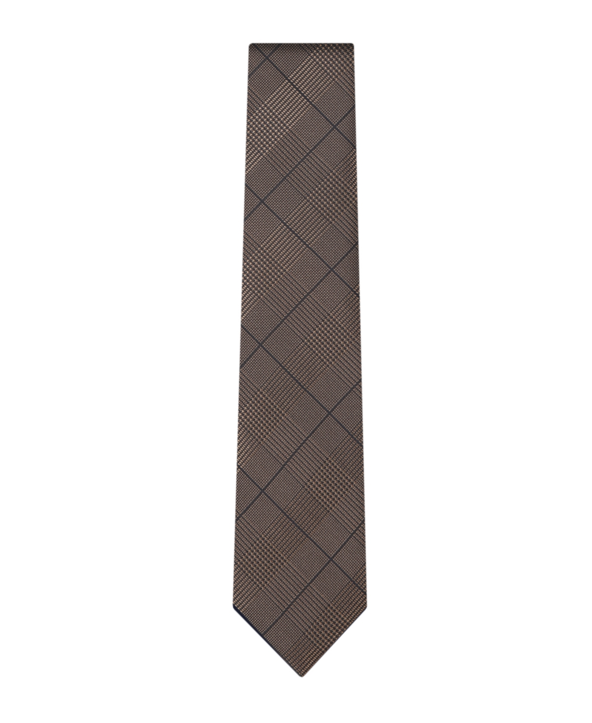 Tommy Hilfiger Men's Harvey Glen Plaid Striped Tie In Brown