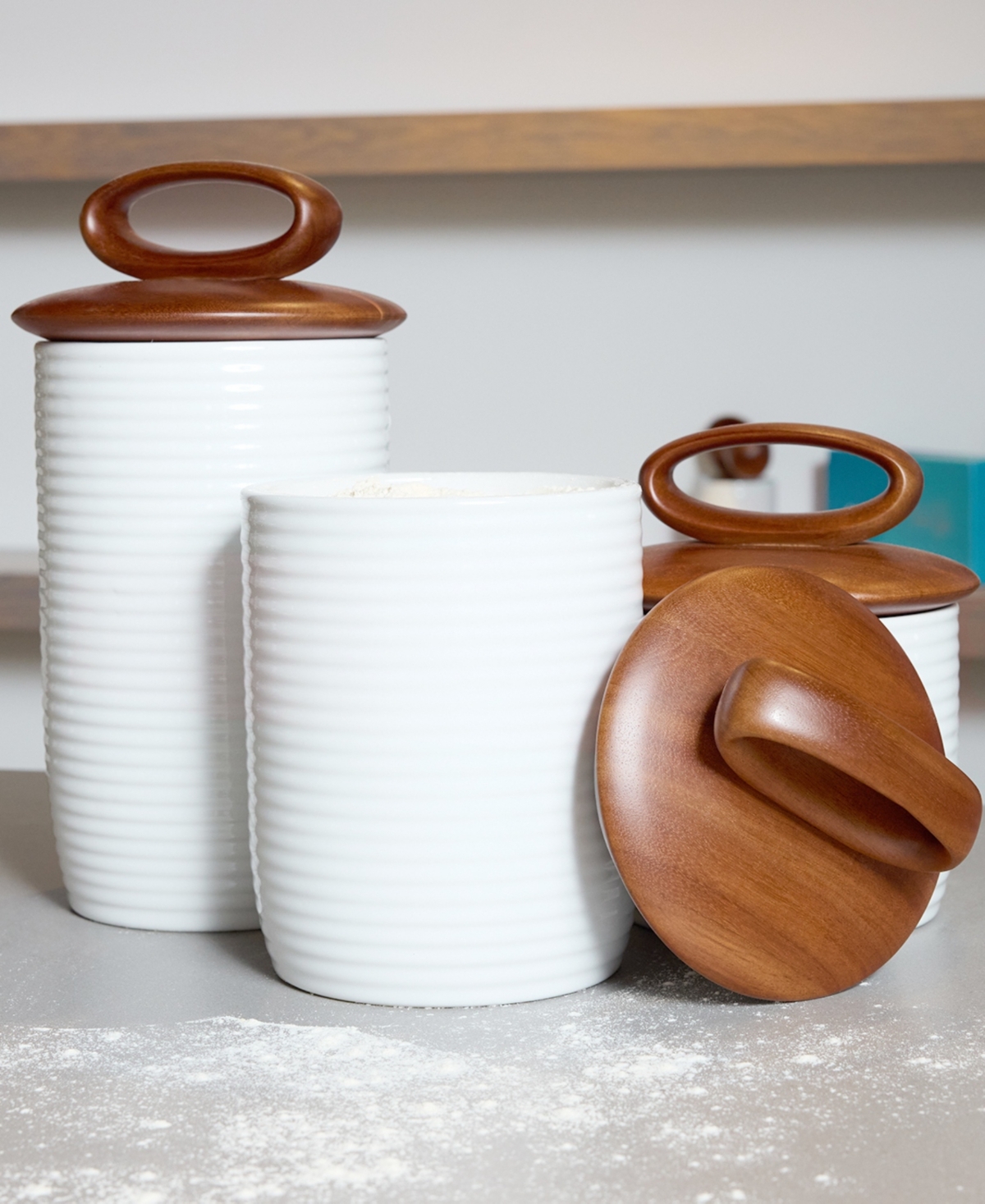 Nambe Breaking Bread Medium Canister In White