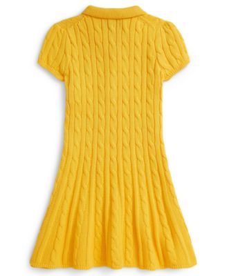 Girls' 2T-6X Cable Short-Sleeve Sweater Dress