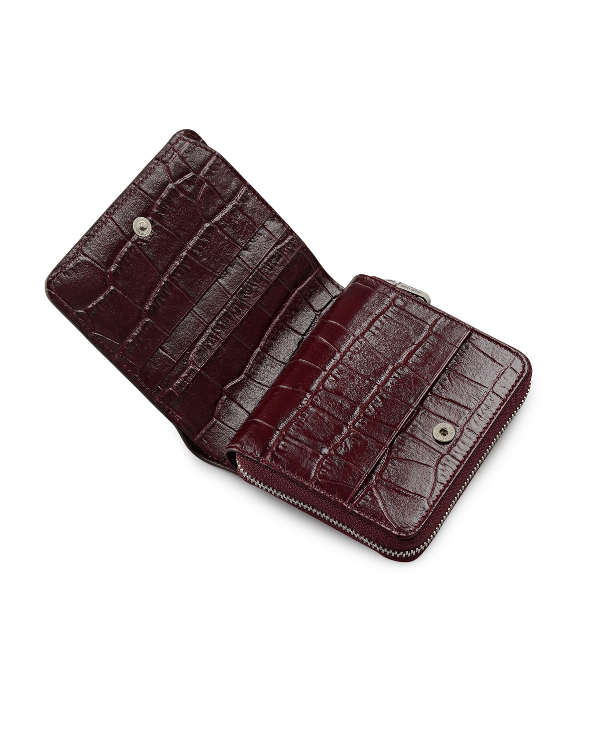 Radley London Dukes Place Faux Croc Zip Around Wallet In Burgundy