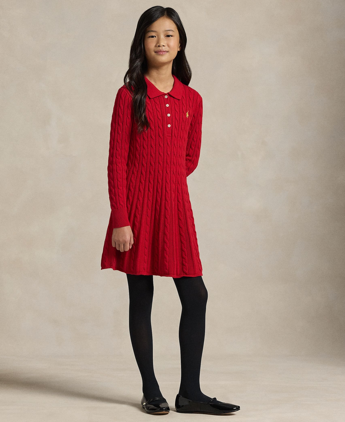 Polo Ralph Lauren Girls 7-16 Lunar New Year Long-Sleeve Sweater Dress