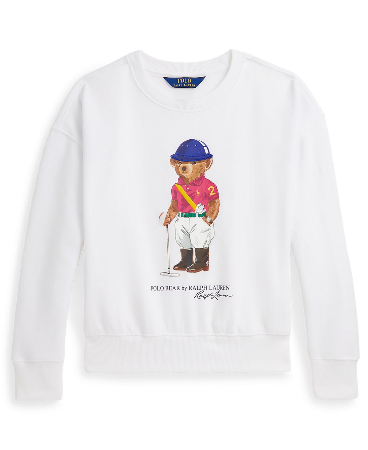 Polo Ralph Lauren Girls 7-16 Graphic Printed Boxy Long-Sleeve Sweatshirt