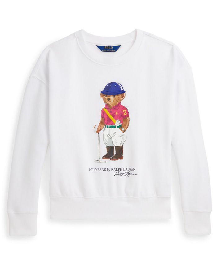 Polo Ralph Lauren Girls' 7-16 Graphic Printed Boxy Long-Sleeve Sweatshirt