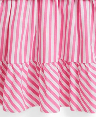 Girls' 7-16 Striped Skirt Loopback Fleece Long-Sleeve Dress