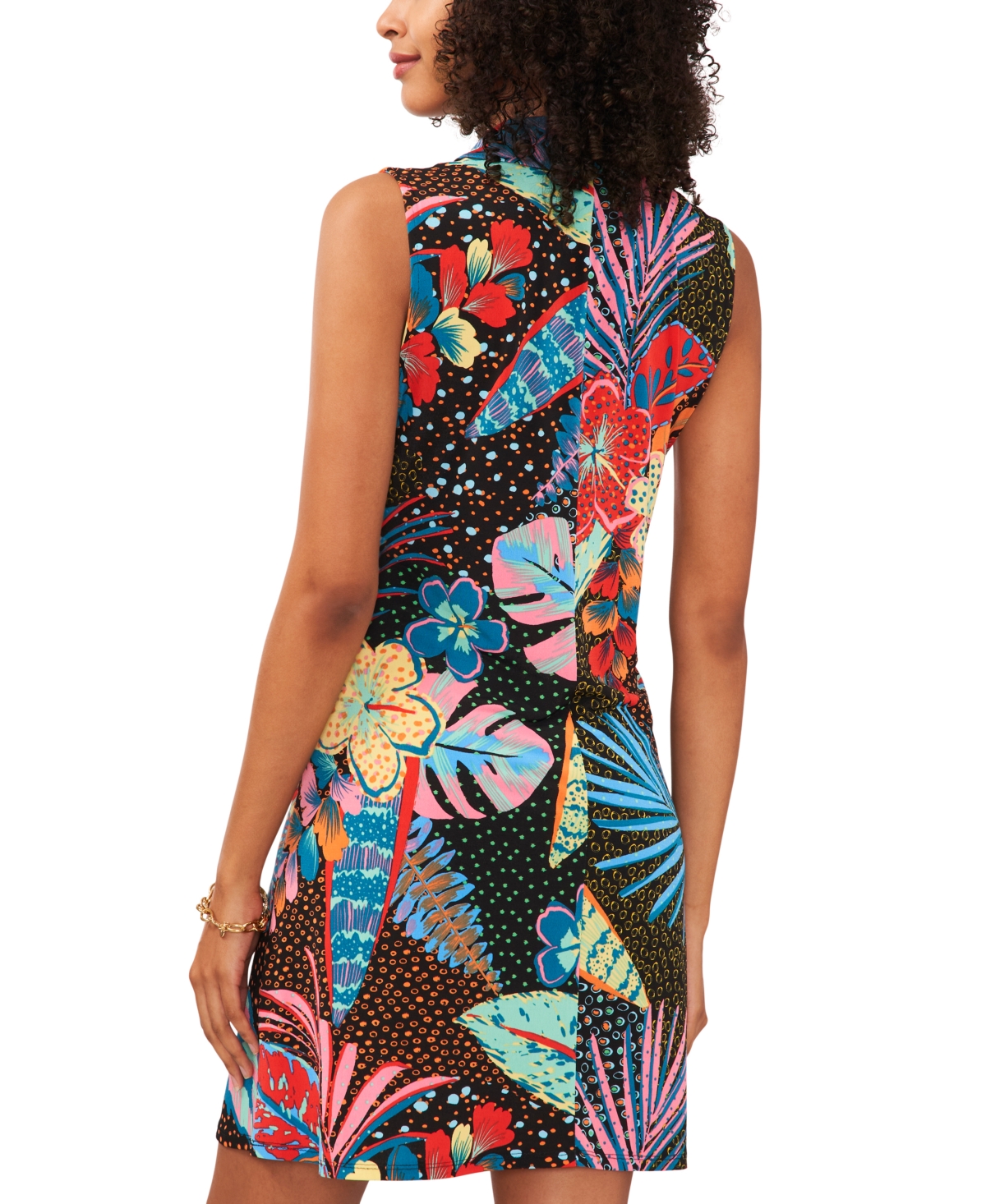 Msk Women's Sleeveless Zipper Dress