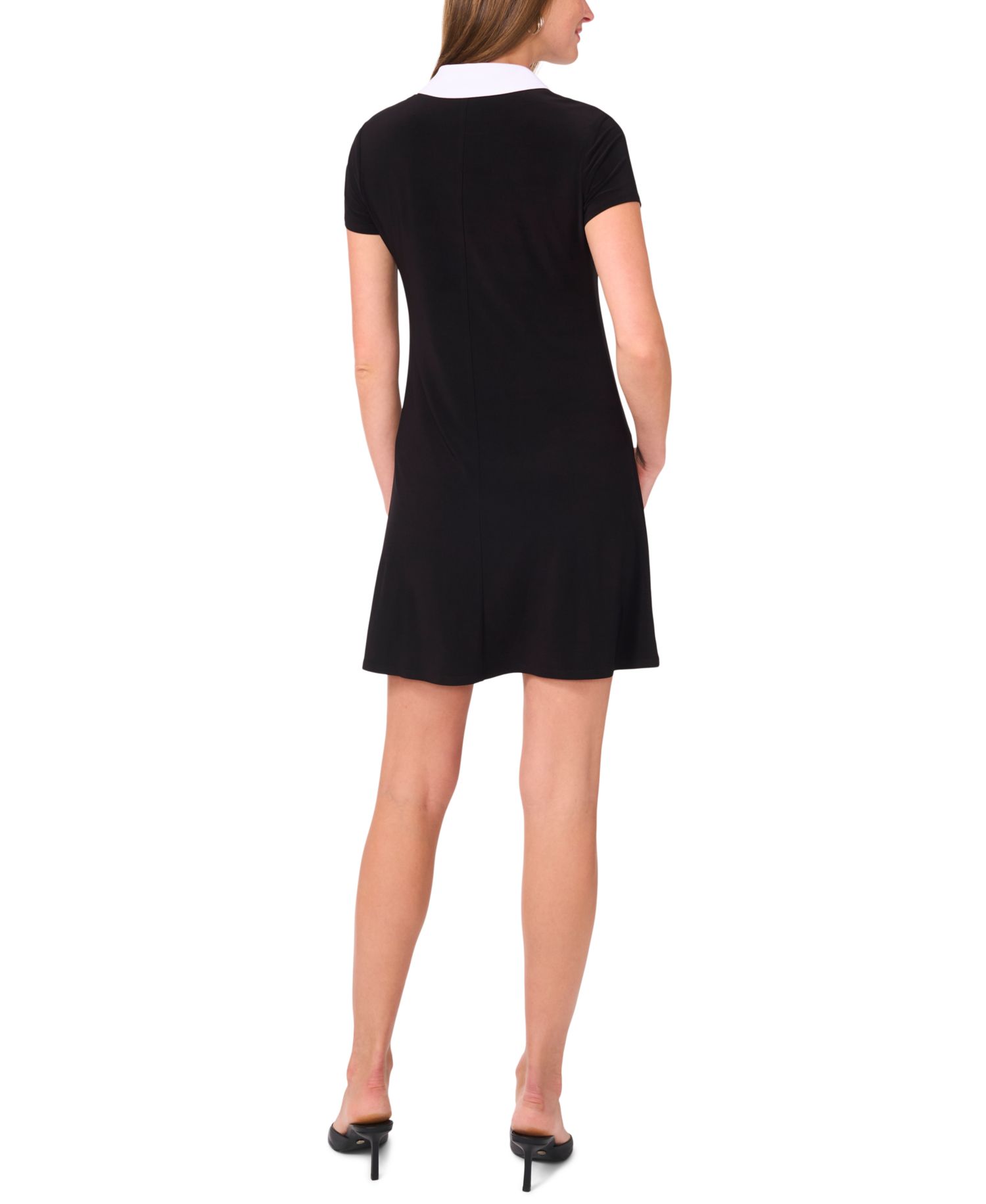 Women's Short-Sleeve Combo Collar Dress