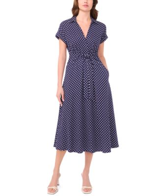 Women's Polka-Dot Midi Dress