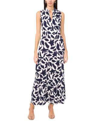 MSK - Women's Sleeveless V-Neck Tiered Maxi Dress