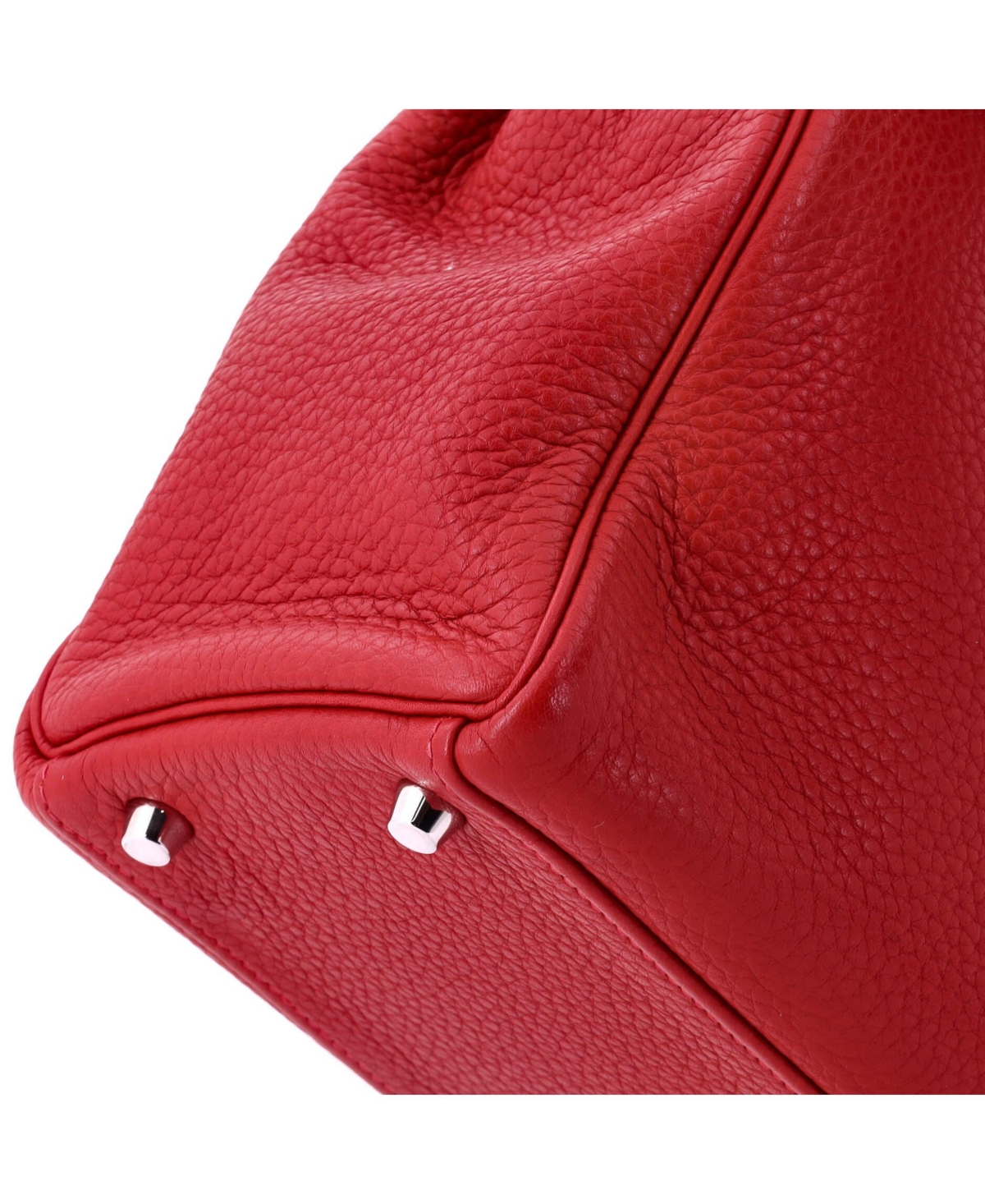 Pre-Owned HERMES Kelly 32 Handbag Red Togo with Palladium Hardware