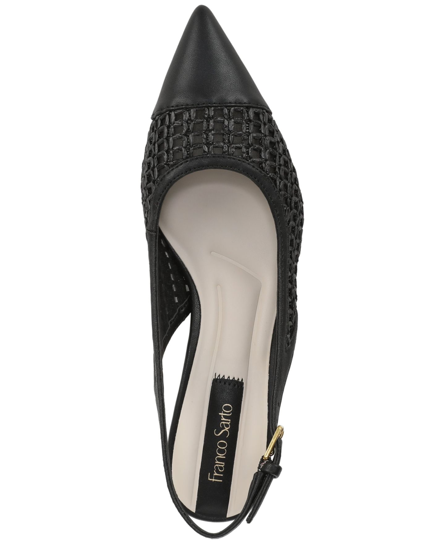 Женские туфли Franco Sarto Racer Pointed Toe Slingback, цвет: Чёрная искусственная кожа — фото 4