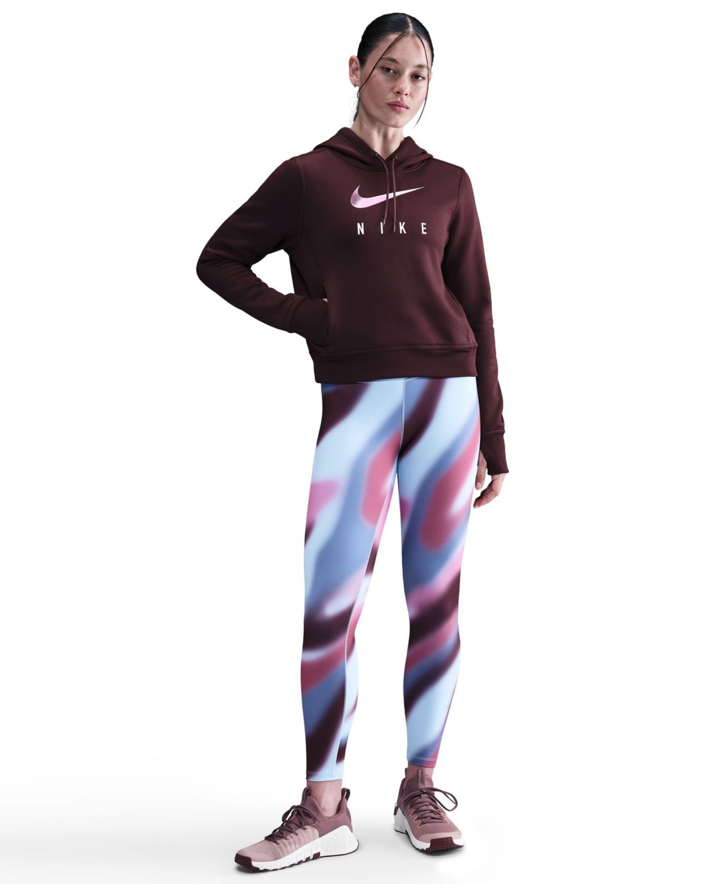 Женское худи Nike Therma-FIT, цвет: Бордовый — фото 1
