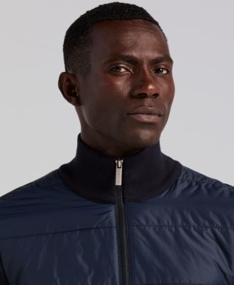 Men's Quilted Front Zip Sweater