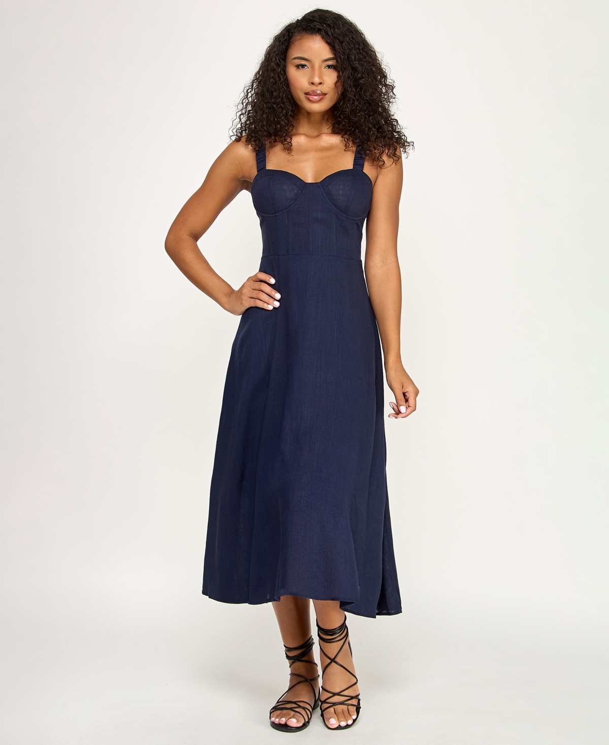 Seni & Cade Juniors' Sweetheart Neck Corset Midi Dress