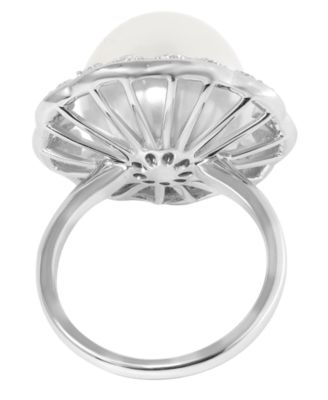 White South Sea Pearl (14mm) and Diamond (3/4 ct. t.w.) Ring in 14k White Gold
