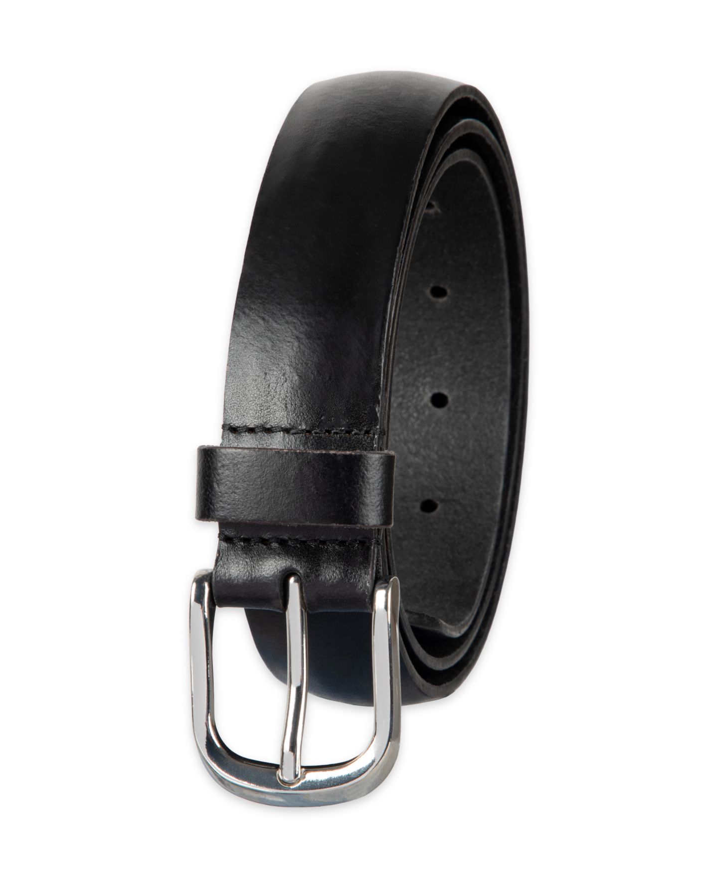 Мужской ремень Club Room Luxury Classic Feathered Edge Leather Dress Belt, цвет: Чёрный — фото 2