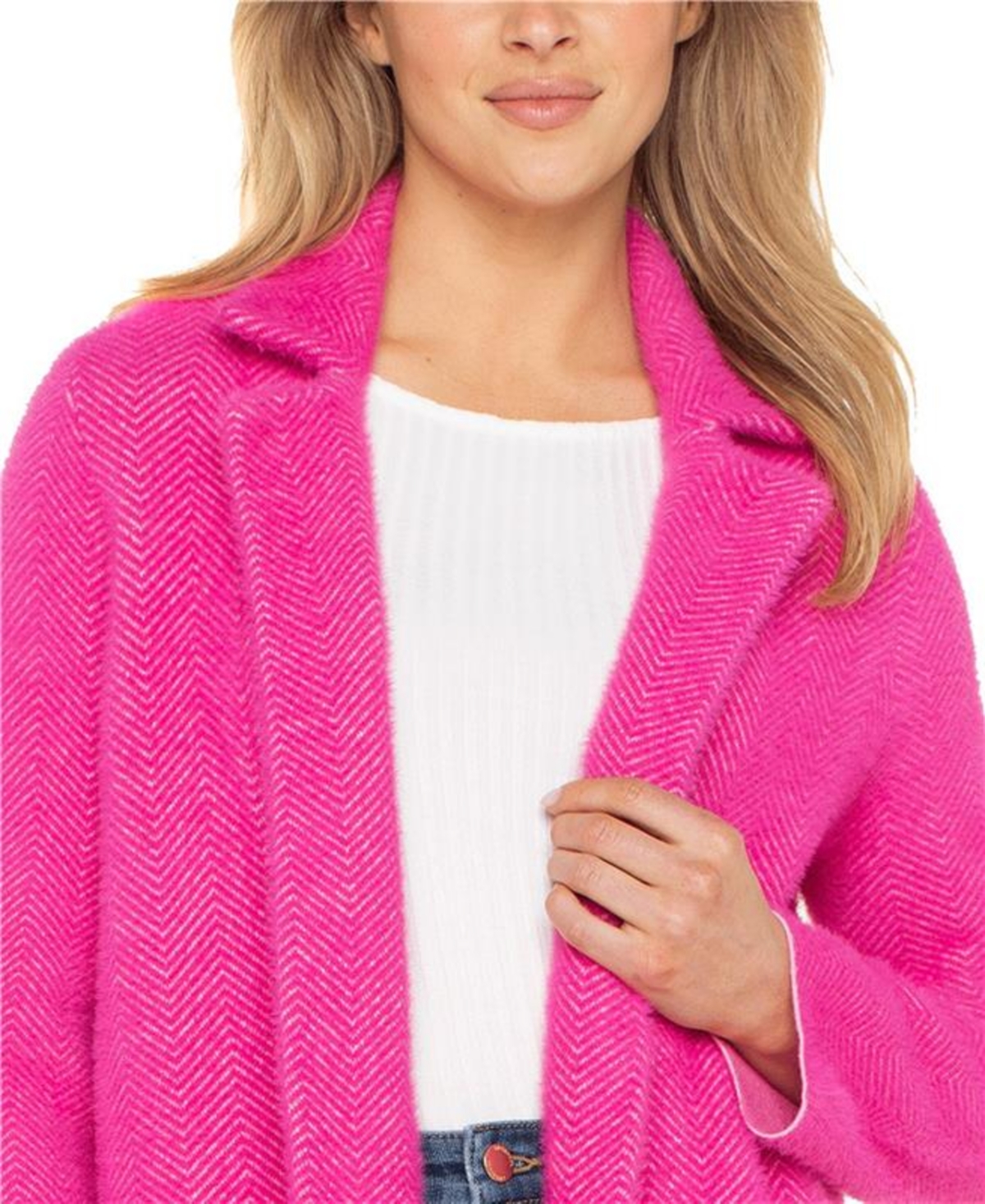 Liverpool Los Angeles Women's Long-Sleeve Notch Collar Sweater Coat