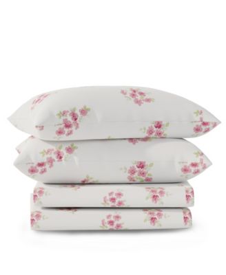 Brushed Cool Crisp 225-Thread Count Printed Cotton 4-Pc. Sheet Set, Queen
