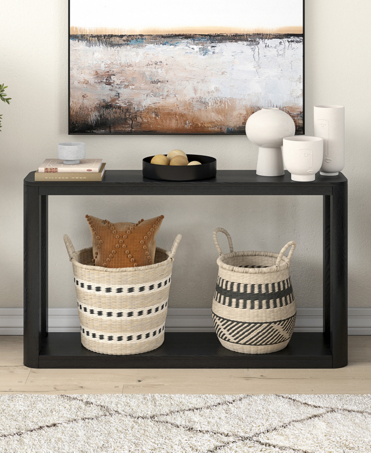 Hudson & Canal Stellan 52" Wood Wide Rectangular Console Table