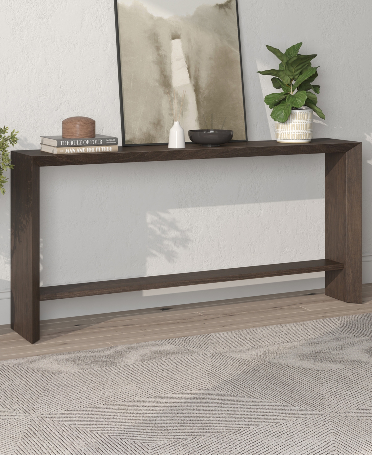 Hudson & Canal Osman 64" Wood Wide Rectangular Console Table