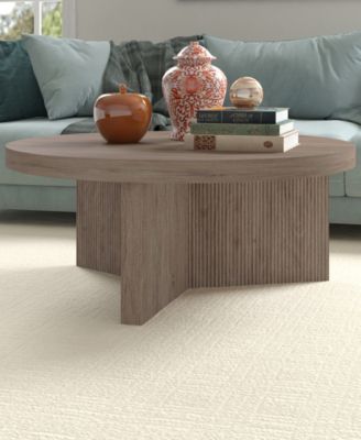 Holm 36" Wood Wide Round Coffee Table