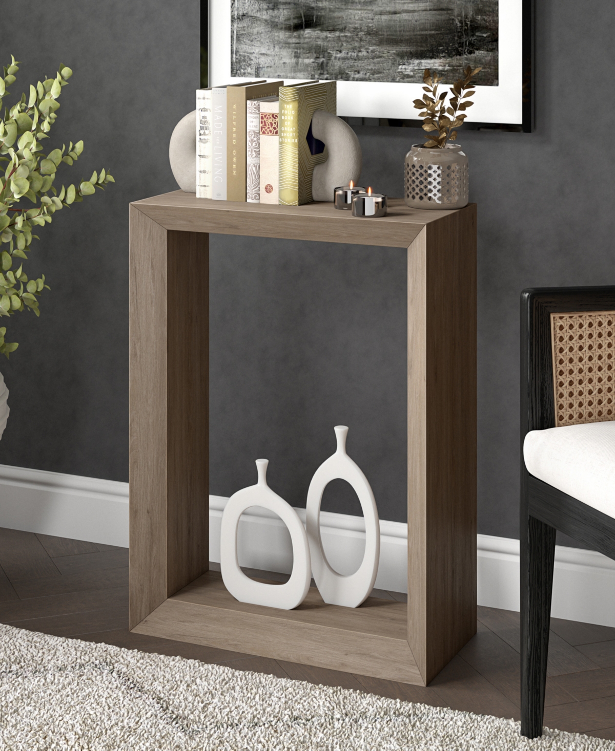 Hudson & Canal Osmond 22" Wood Wide Rectangular Console Table