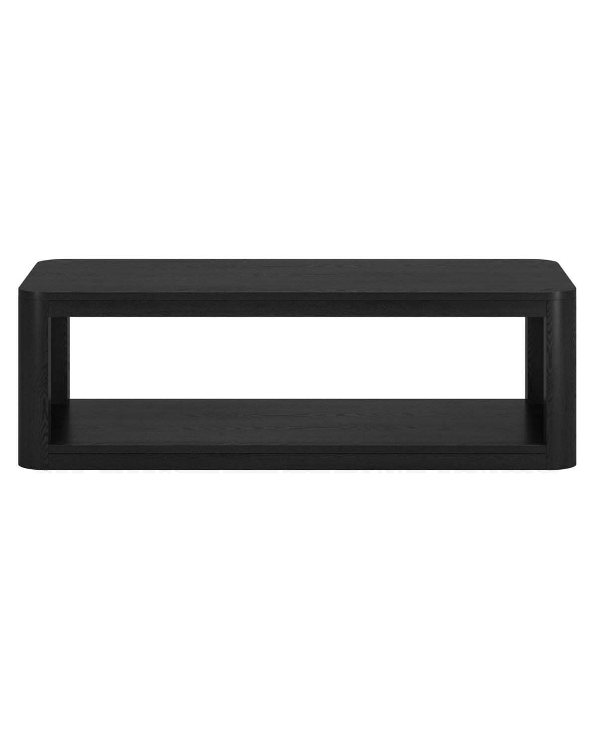 Hudson & Canal Kellan 47" Wood Wide Rectangular Coffee Table In Black