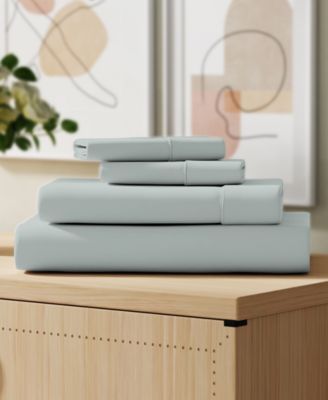 Brushed Cool Crisp 225-Thread Count Solid Cotton 4-Pc. Sheet Set, King