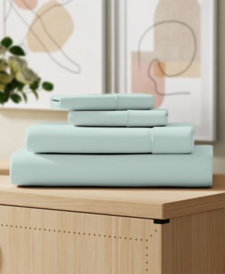 Brushed Cool Crisp 225-Thread Count Solid Cotton 4-Pc. Sheet Set, Full