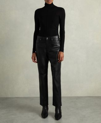 Women's Verona Leather Slim-Leg Pants