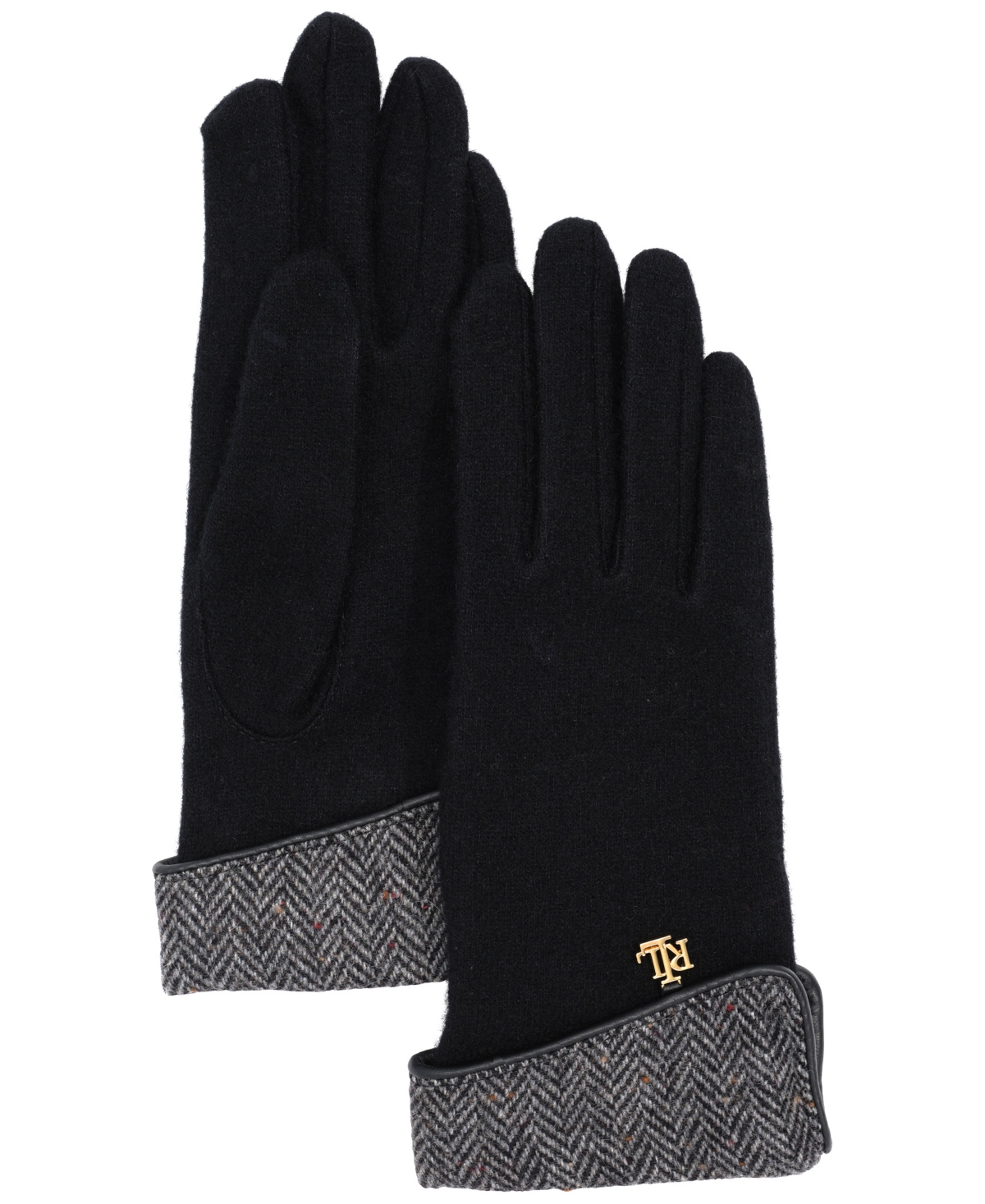 Lauren Ralph Pattern Cuff Glove With Logo Charm