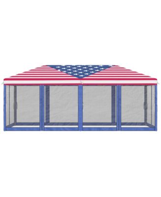 10' x 20' Pop Up Canopy with 6 Sidewall Mesh Nettings, Flag
