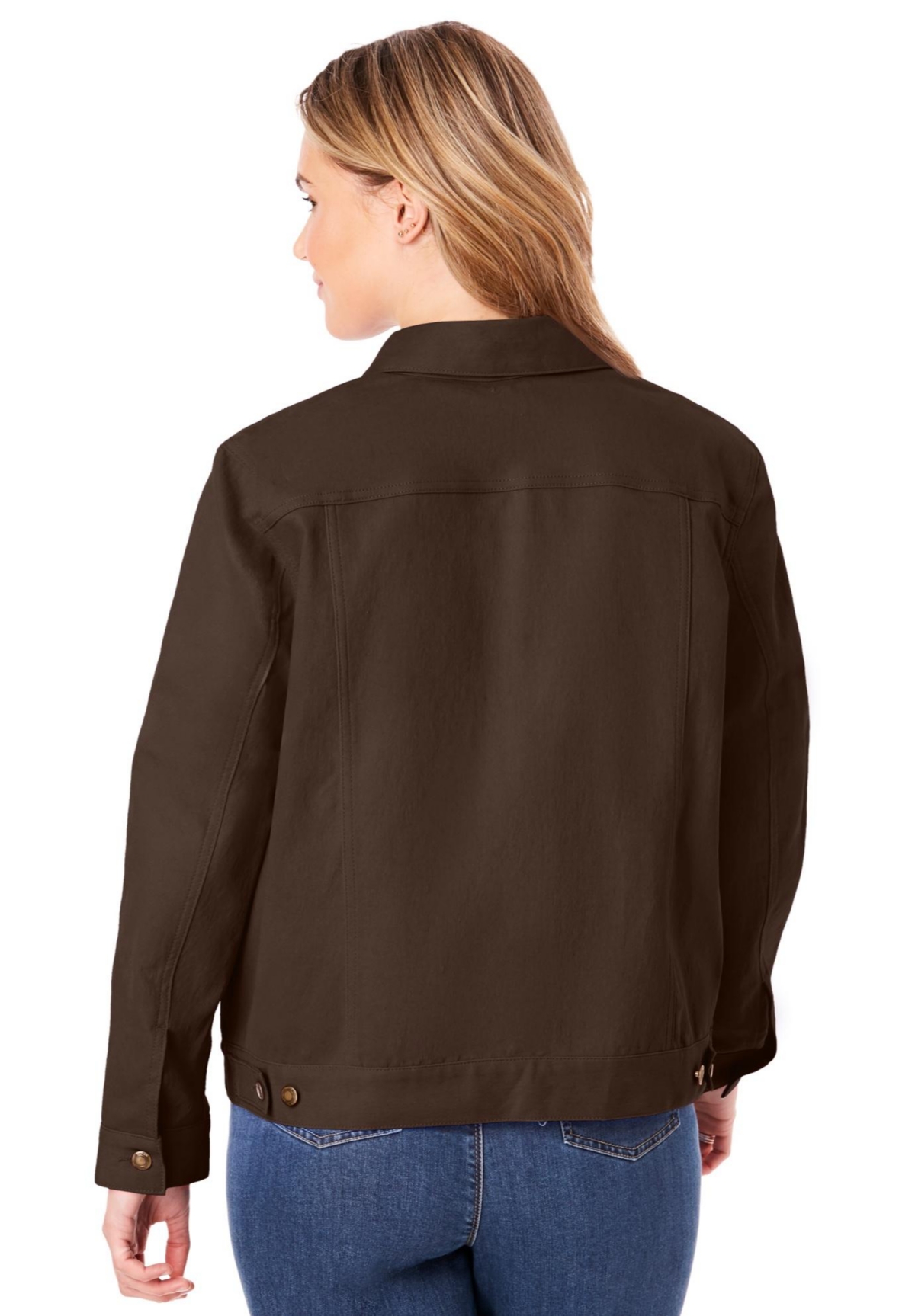 Woman Within Women's Plus Stretch Denim Jean Jacket