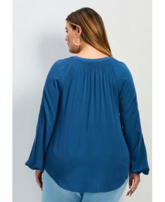 Women's Gabby Embroidered Pintuck Shirt