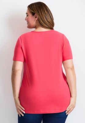 Women's Triple Keyhole Short Sleeve Tee