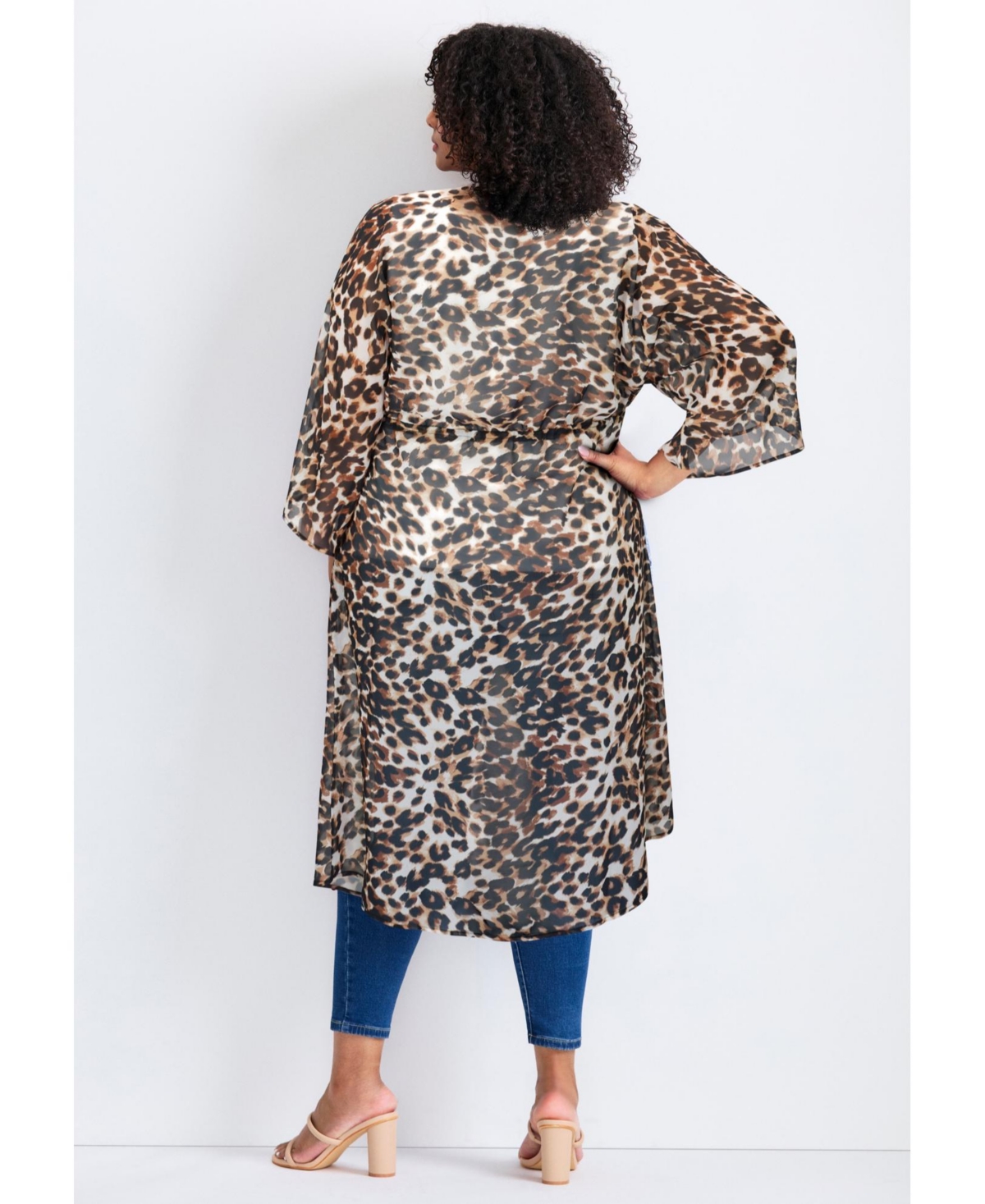 Avenue Women's Tie-Front Duster Kimono